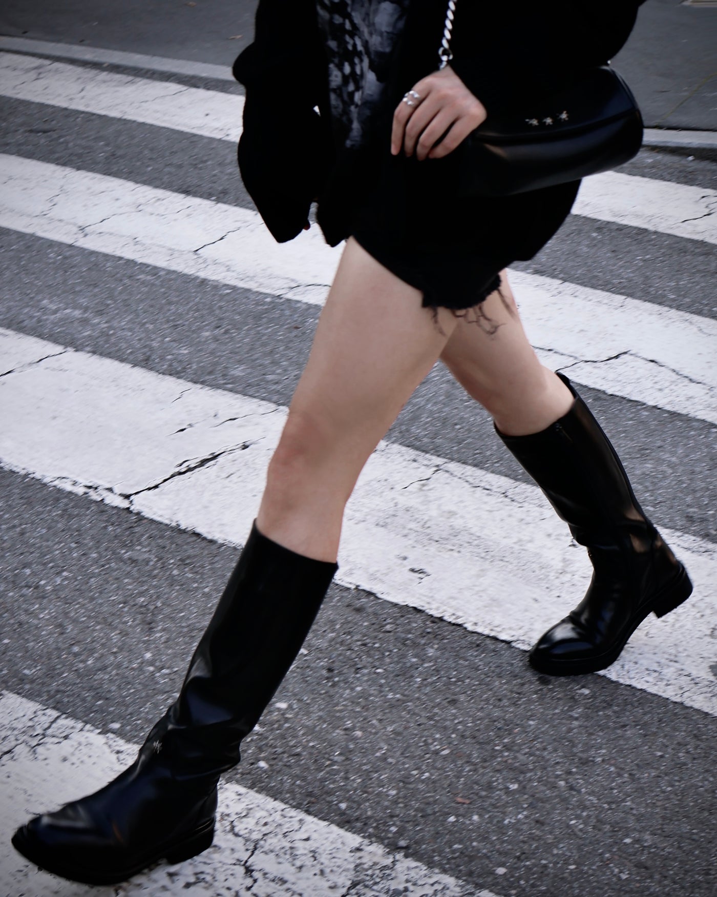 High Black Leather Archive Boots