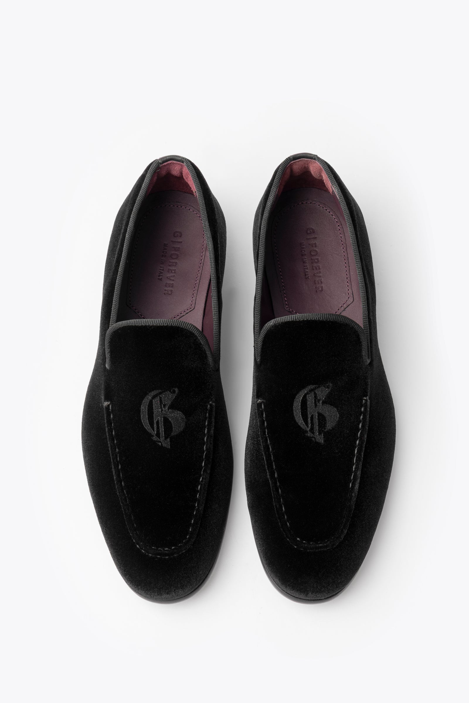 米兰款黑色丝绒带Logo乐福鞋 