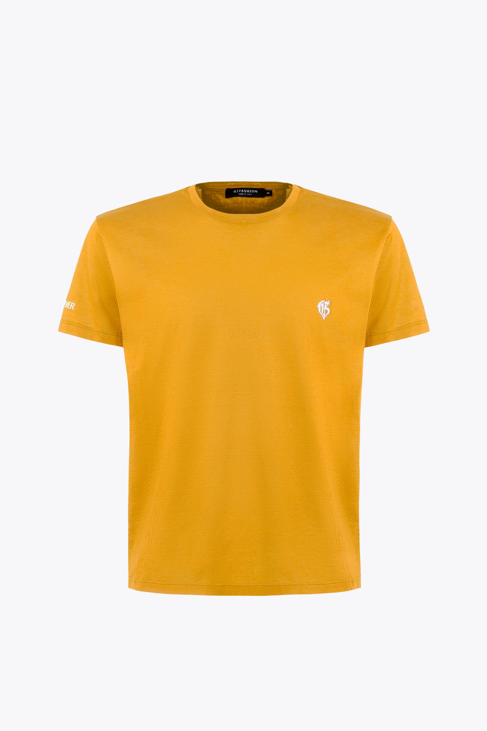 芥黄色宽松Logo T恤 