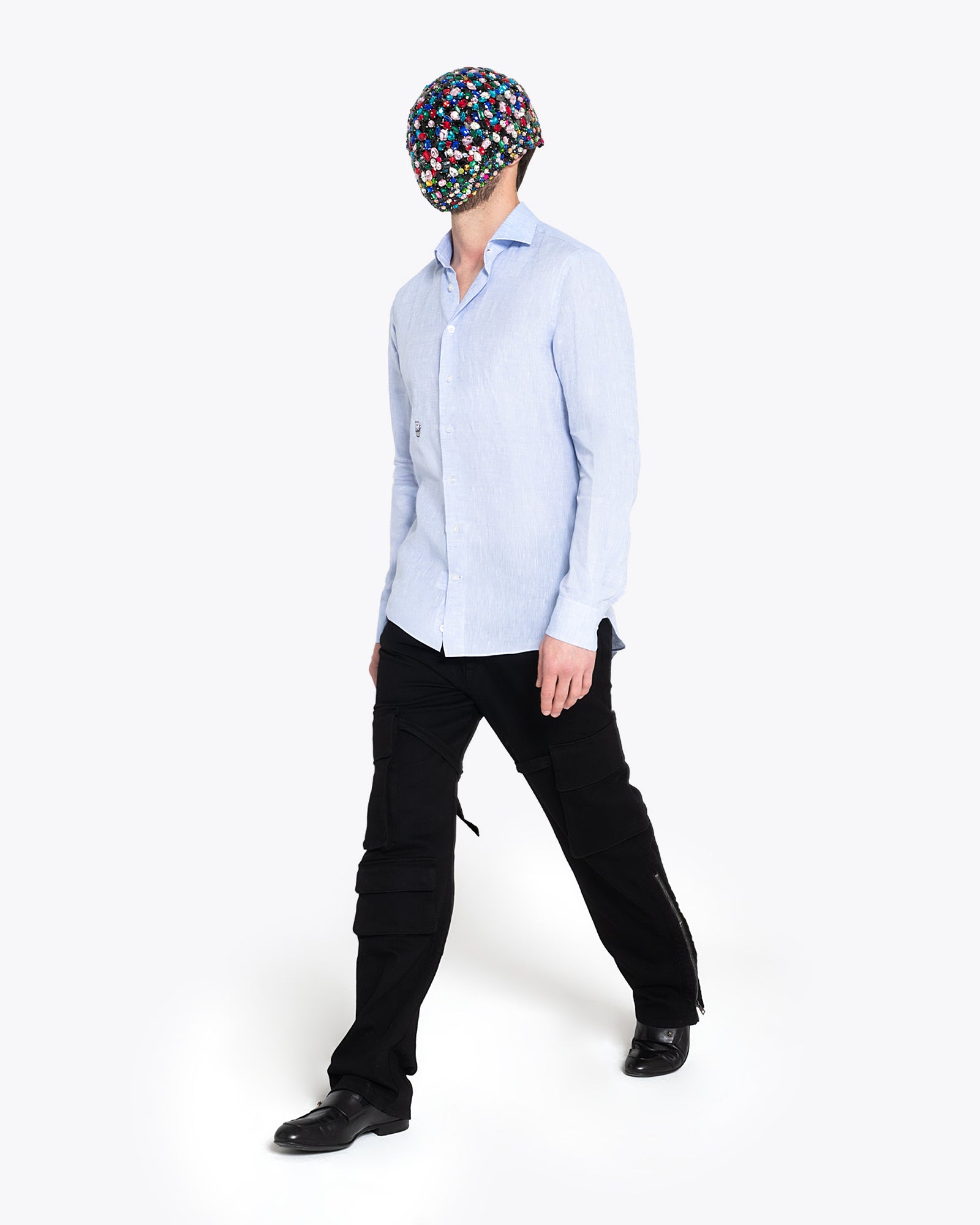 Light blue Linen Shirt with Snow Logo