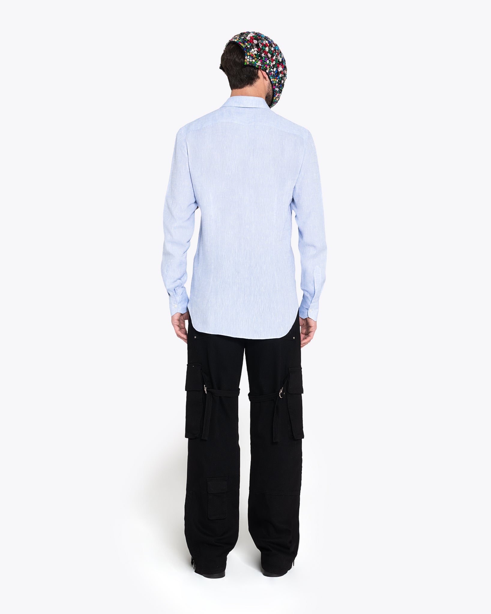 Light blue Linen Shirt with Snow Logo