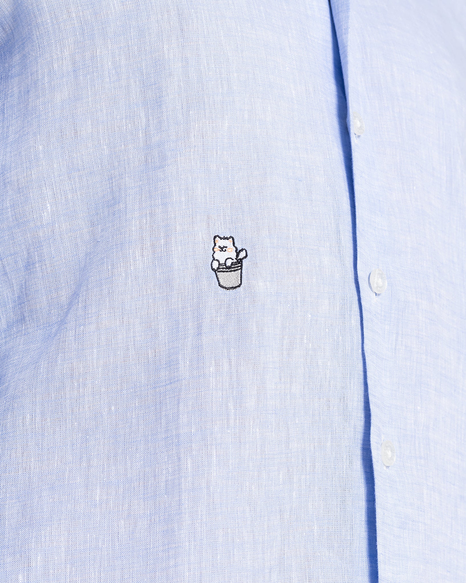 Light blue Linen Shirt with Snow Logo