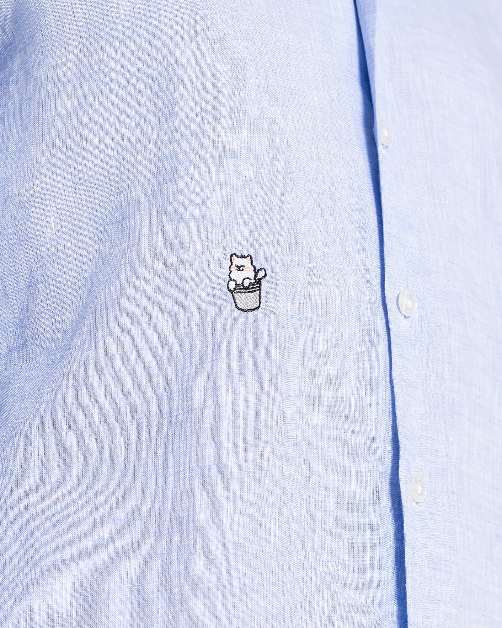 Light blue Linen Shirt with Snow Logo