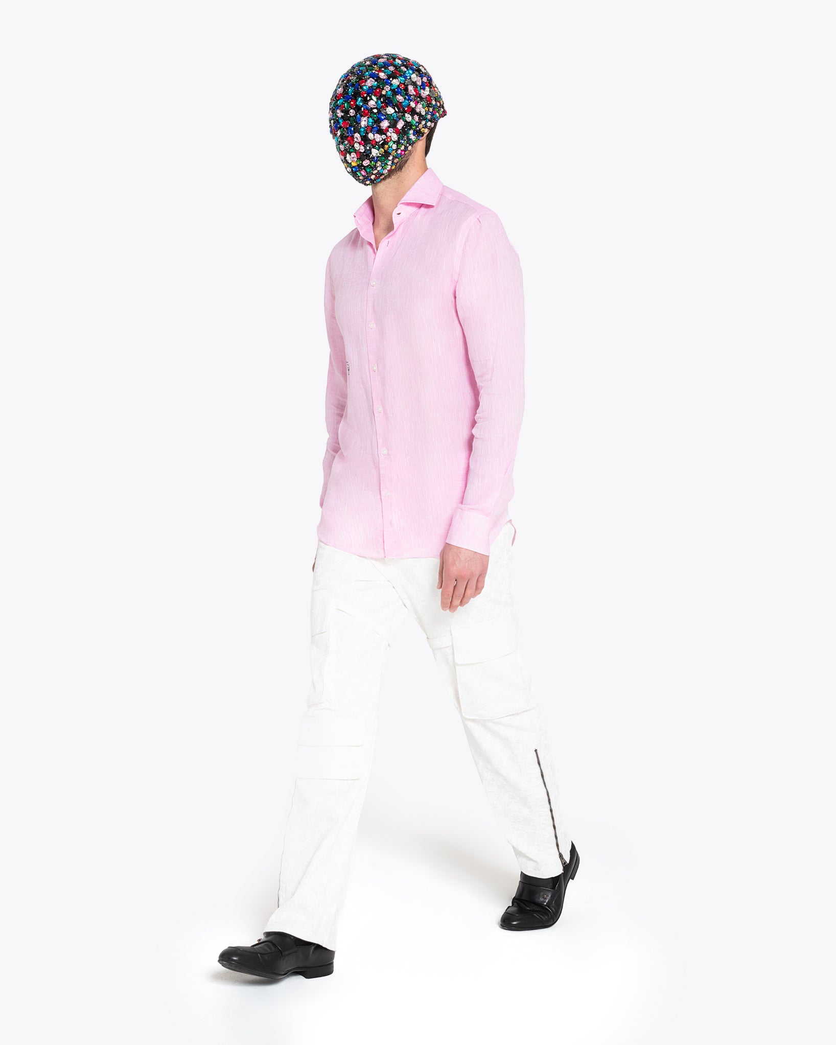 Pink Linen Shirt with Snow Logo
