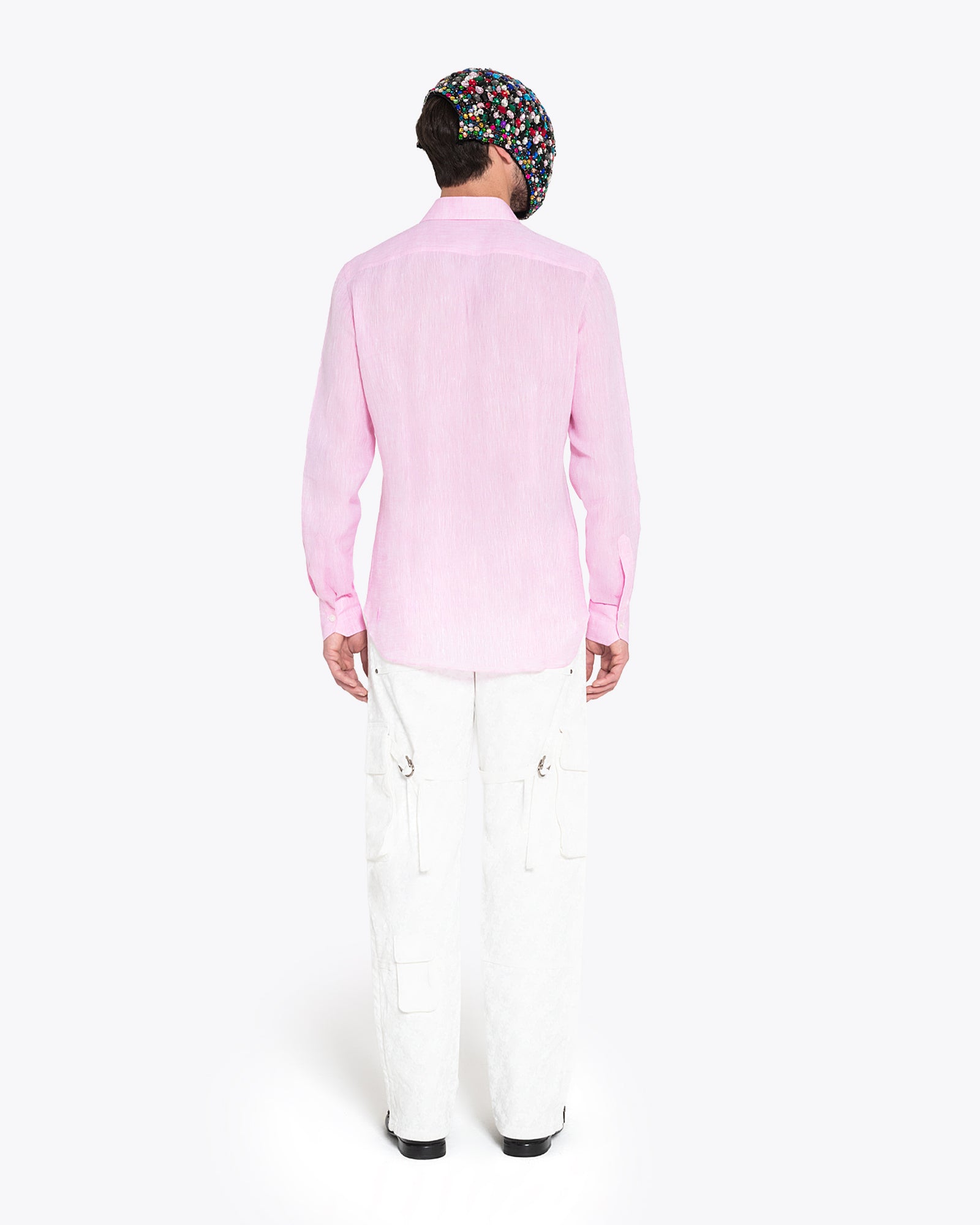 Pink Linen Shirt with Snow Logo
