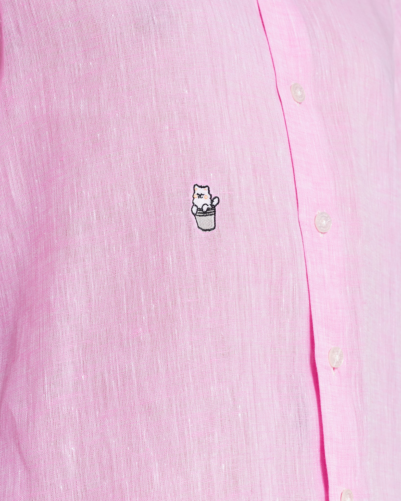 Pink Linen Shirt with Snow Logo