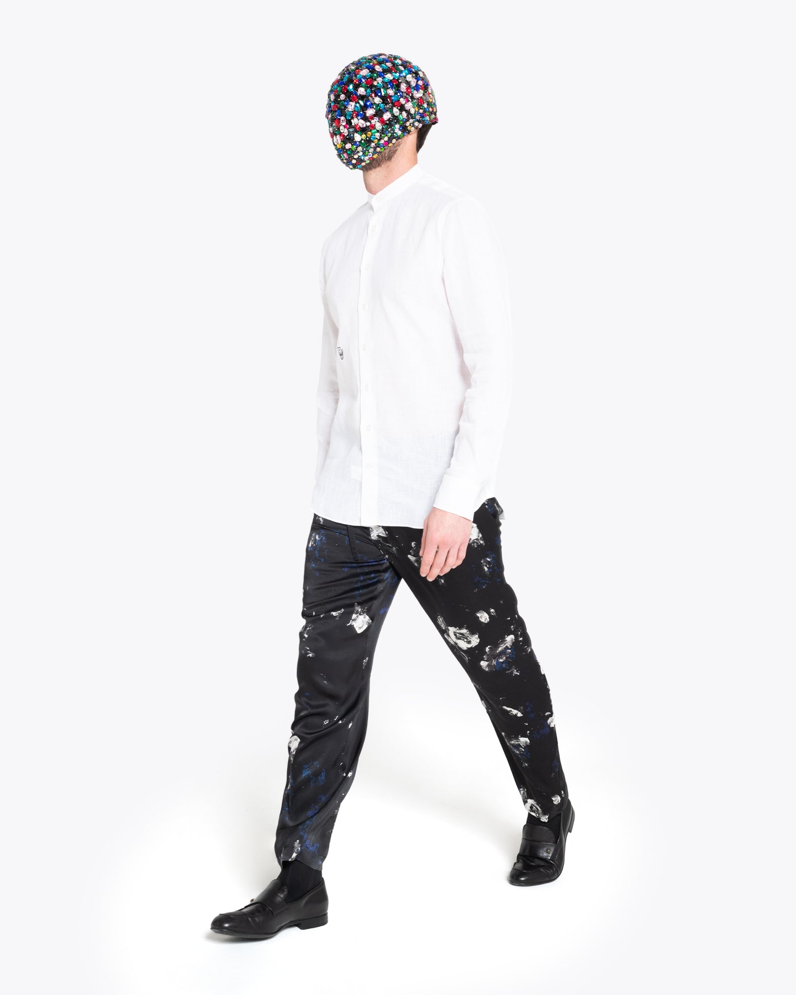 White Linen Shirt with Snow Logo