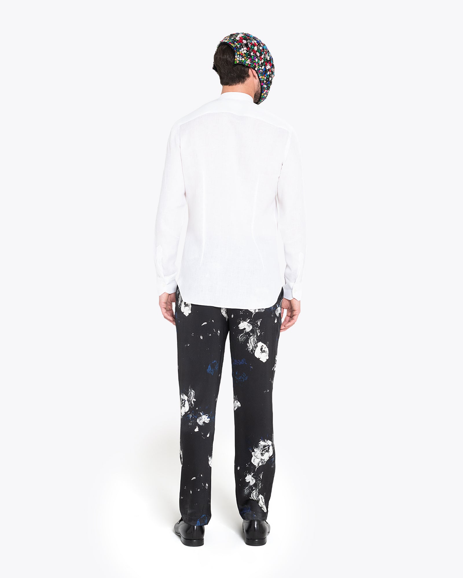 White Linen Shirt with Snow Logo