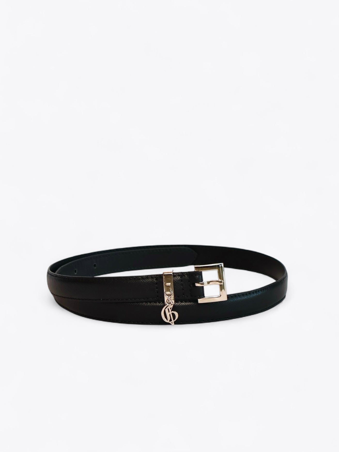 Heroes Saffiano Belt with Silver Logo