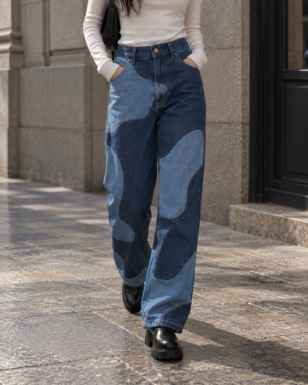 CLEAR STAINED DENIM PANTS