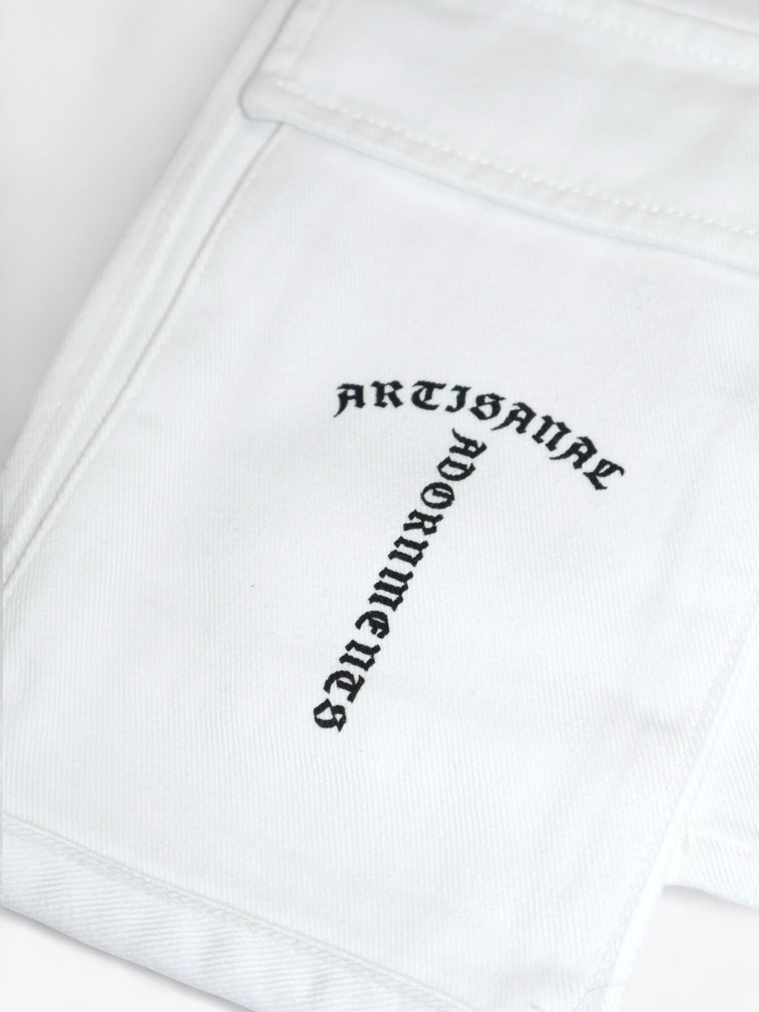 White Denim Mini Cargo Skirt