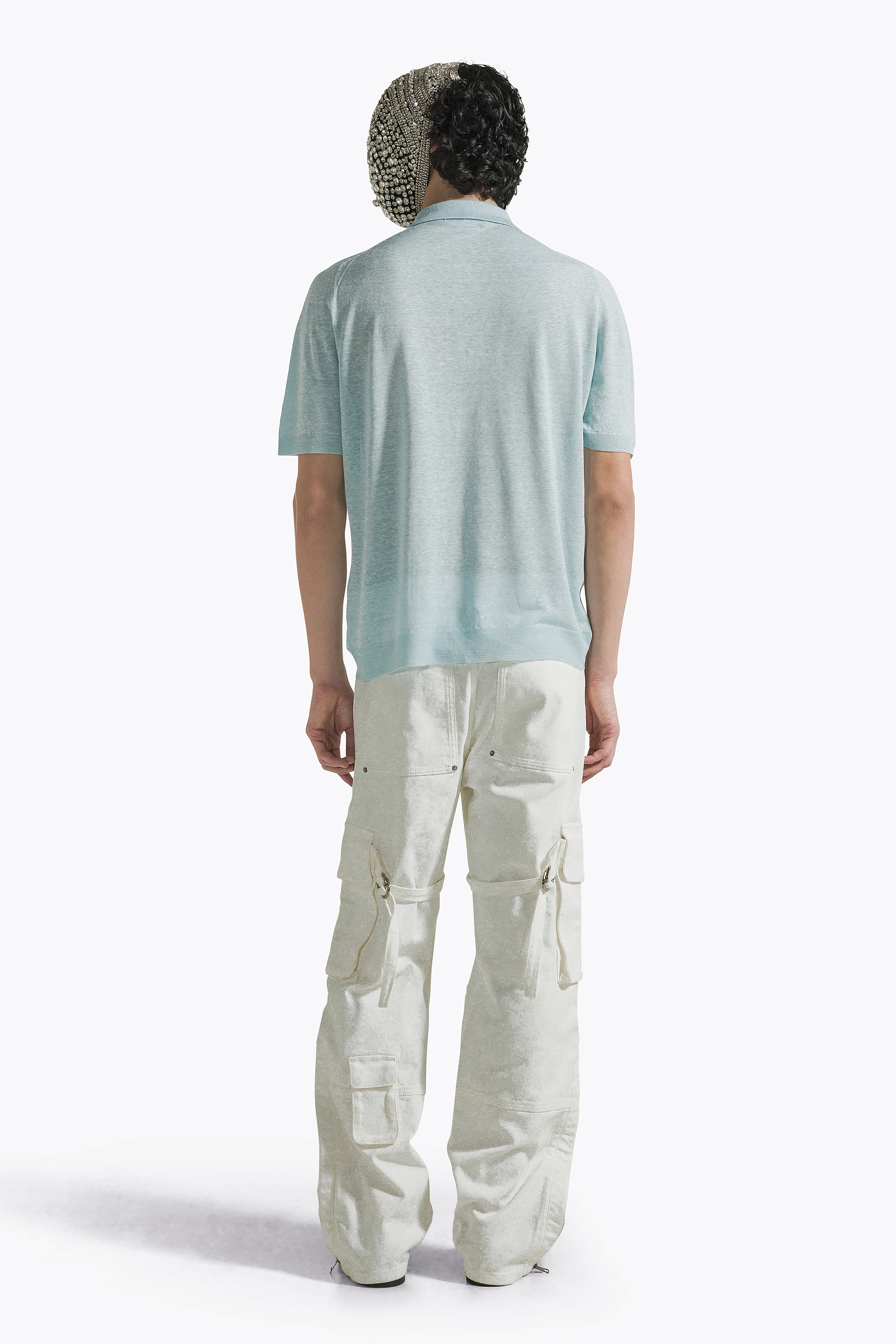 Pastel Blue Polo with Zip