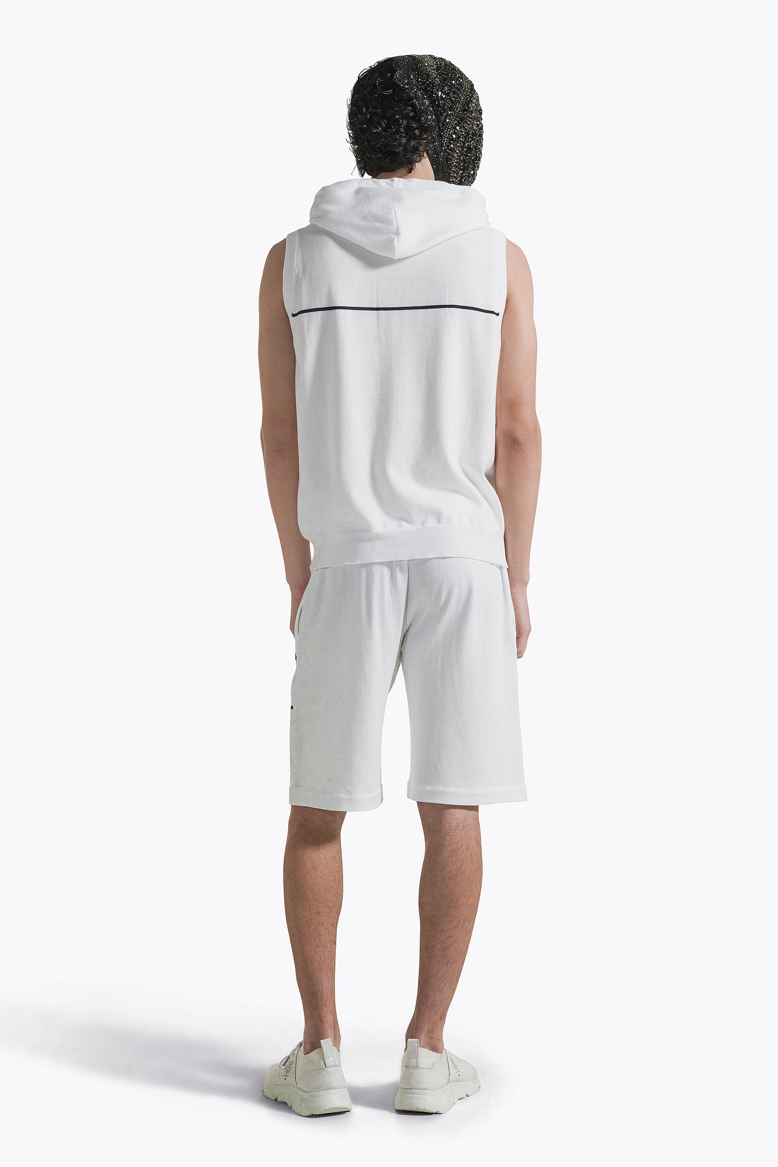 White Stripes Full Zip Vest