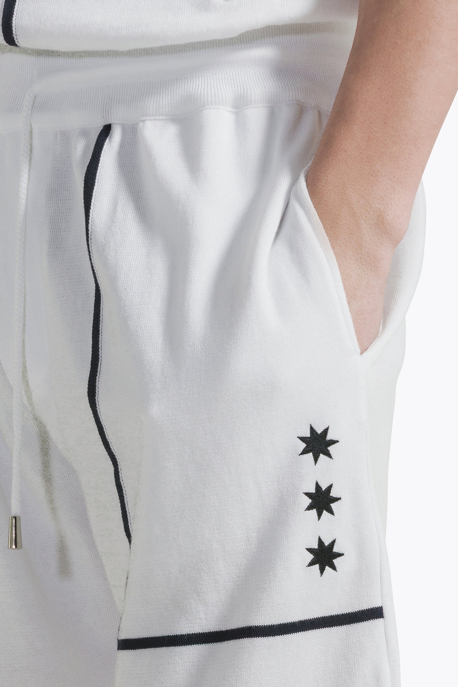 White Stripes Bermuda Shorts