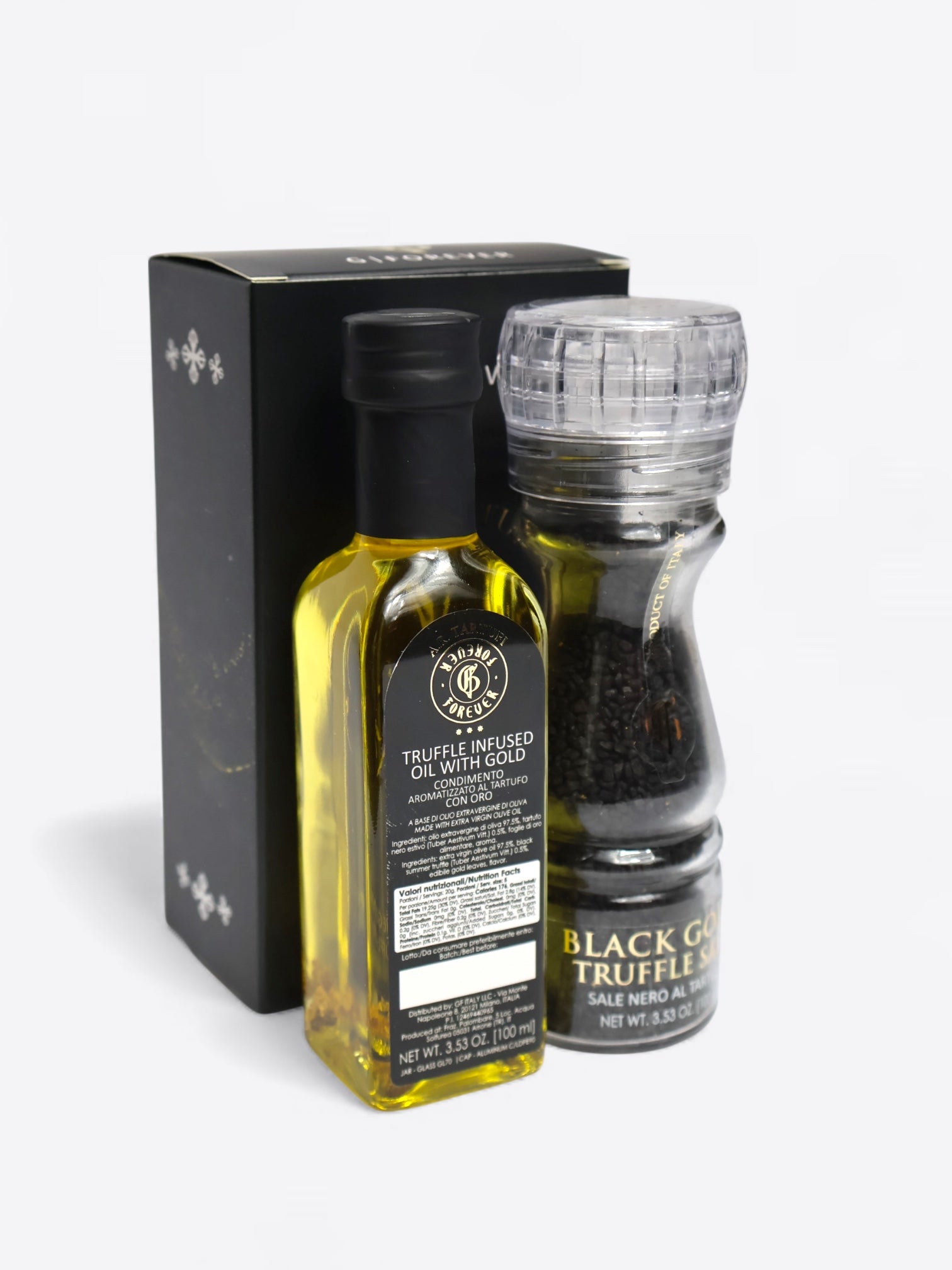Truffle Gold Duo Box: Olive Oil & Black Salt