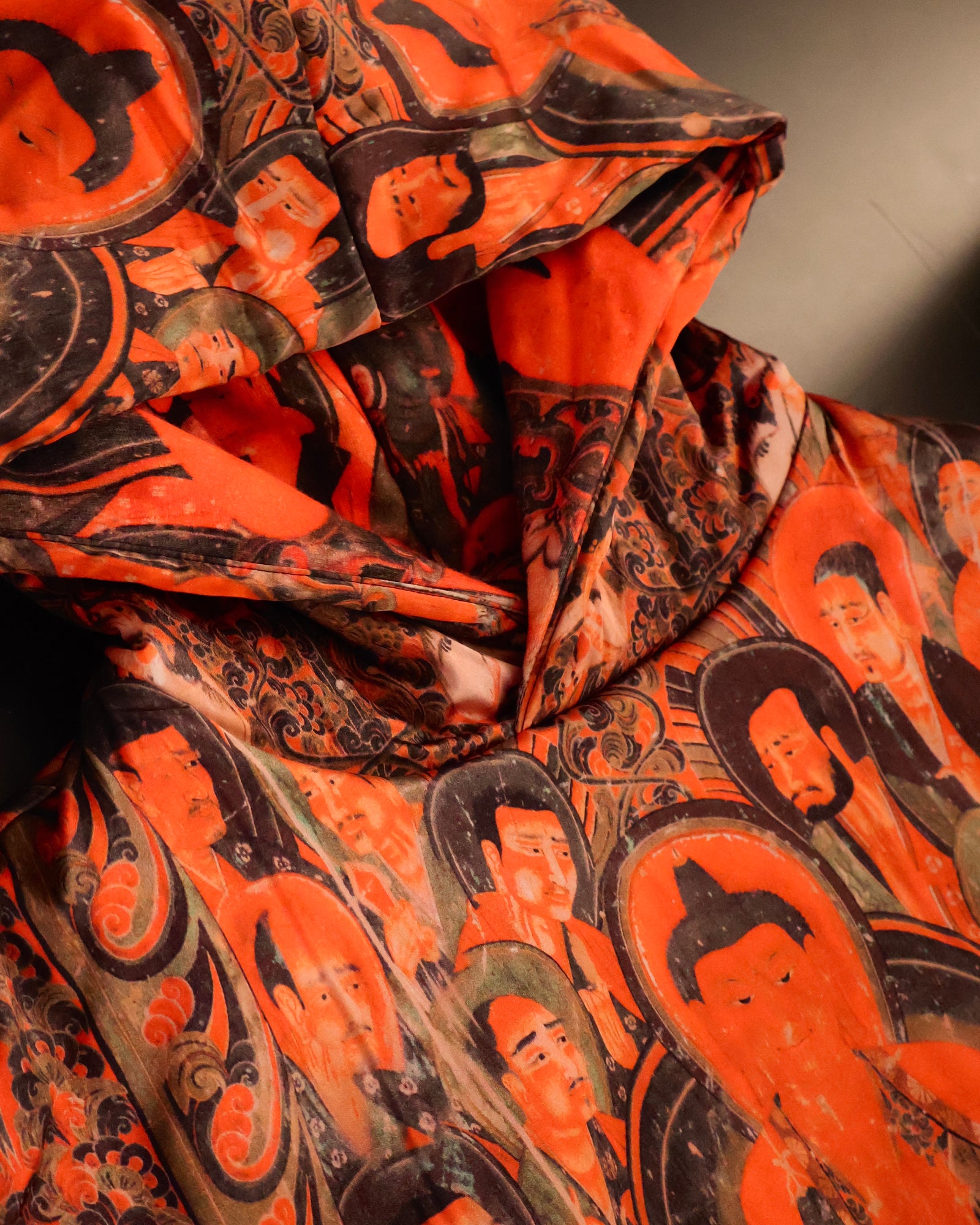 佛陀图案双面穿加绒男女连帽衫