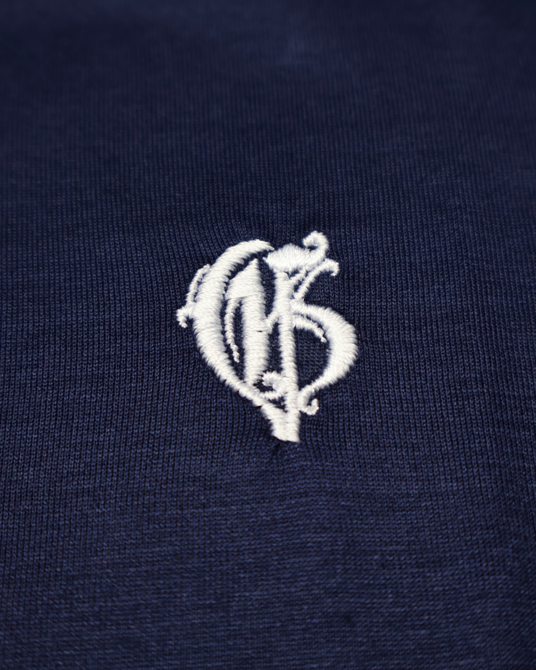 蓝色宽松Logo T恤 