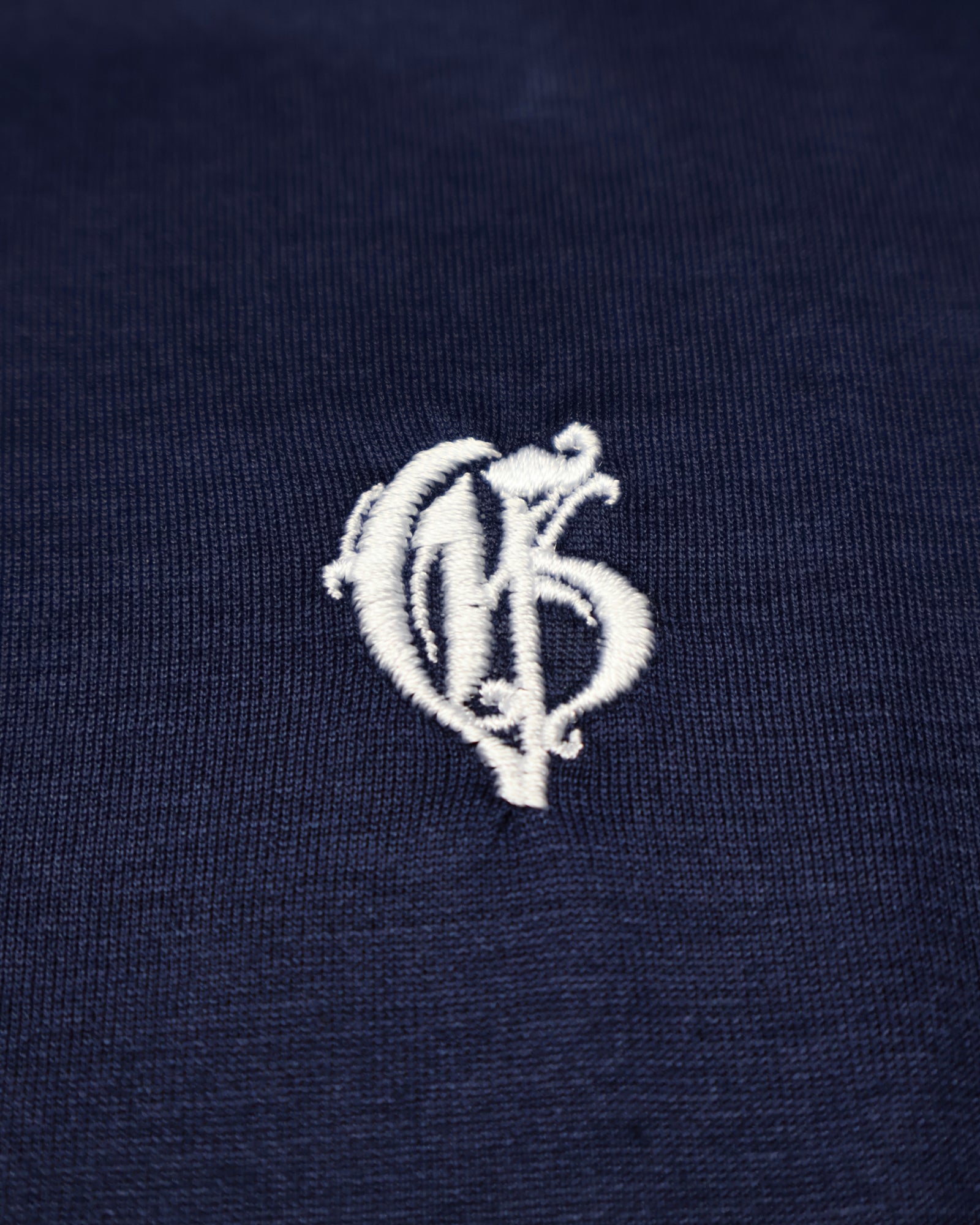 蓝色宽松Logo T恤 