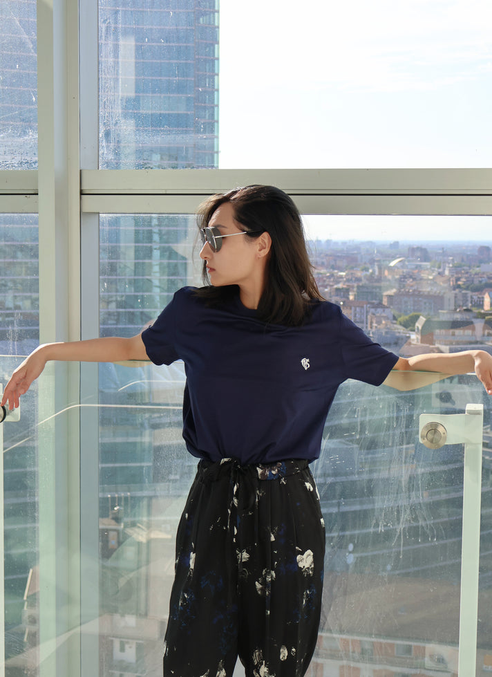 Blue  Relaxed T-shirt with logo