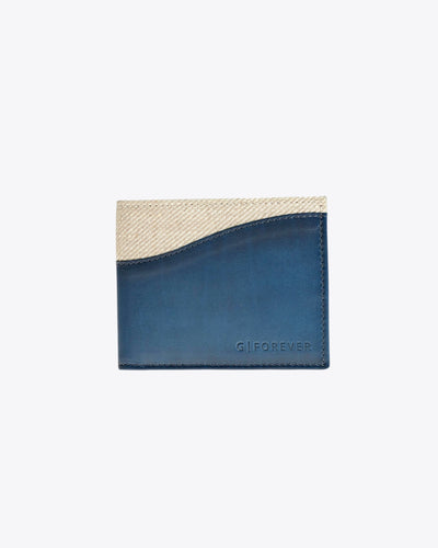 Blue Calf Leather Wallet