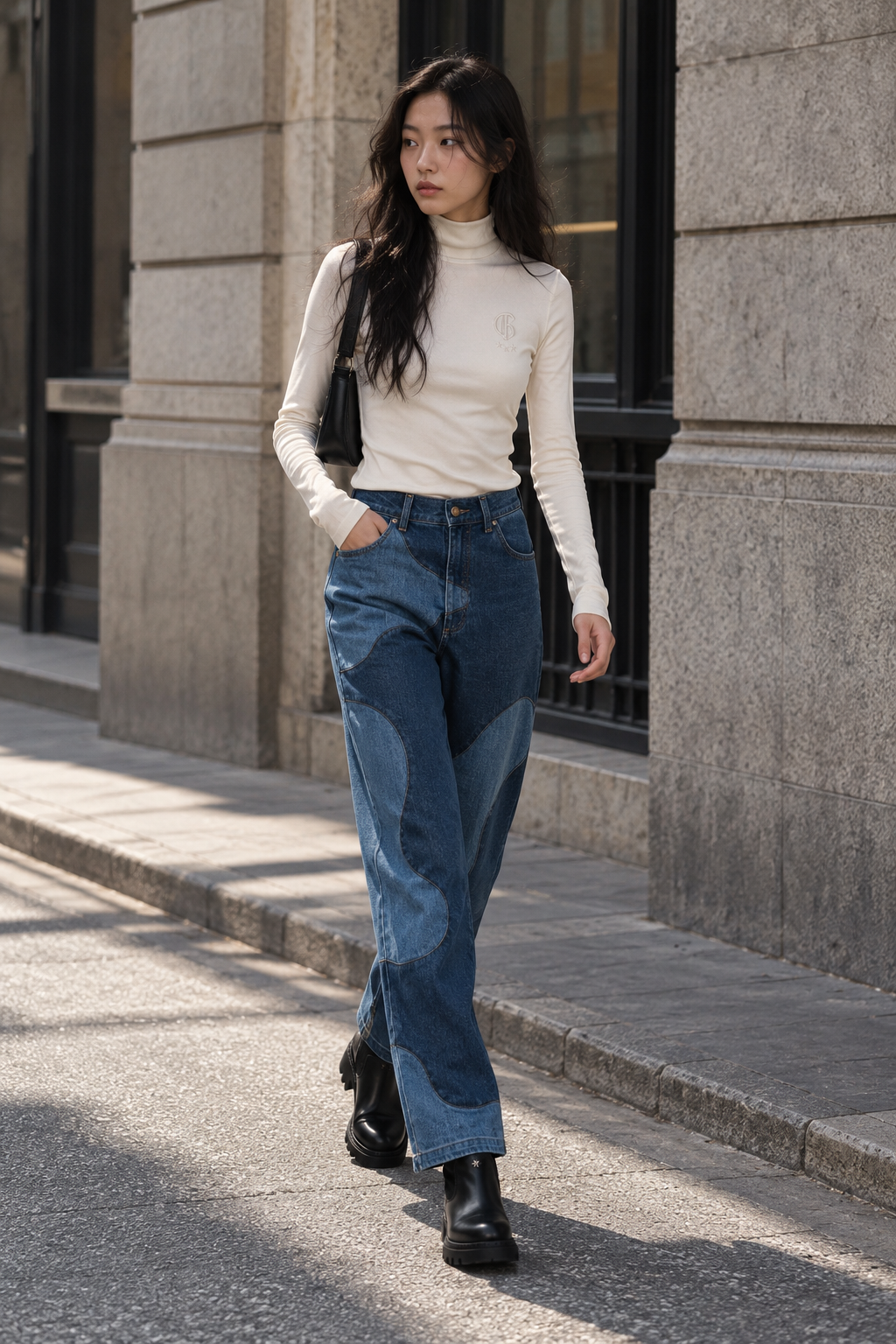 CLEAR STAINED DENIM PANTS