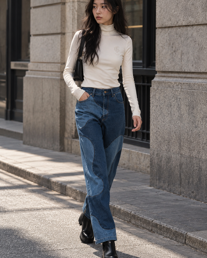 CLEAR STAINED DENIM PANTS