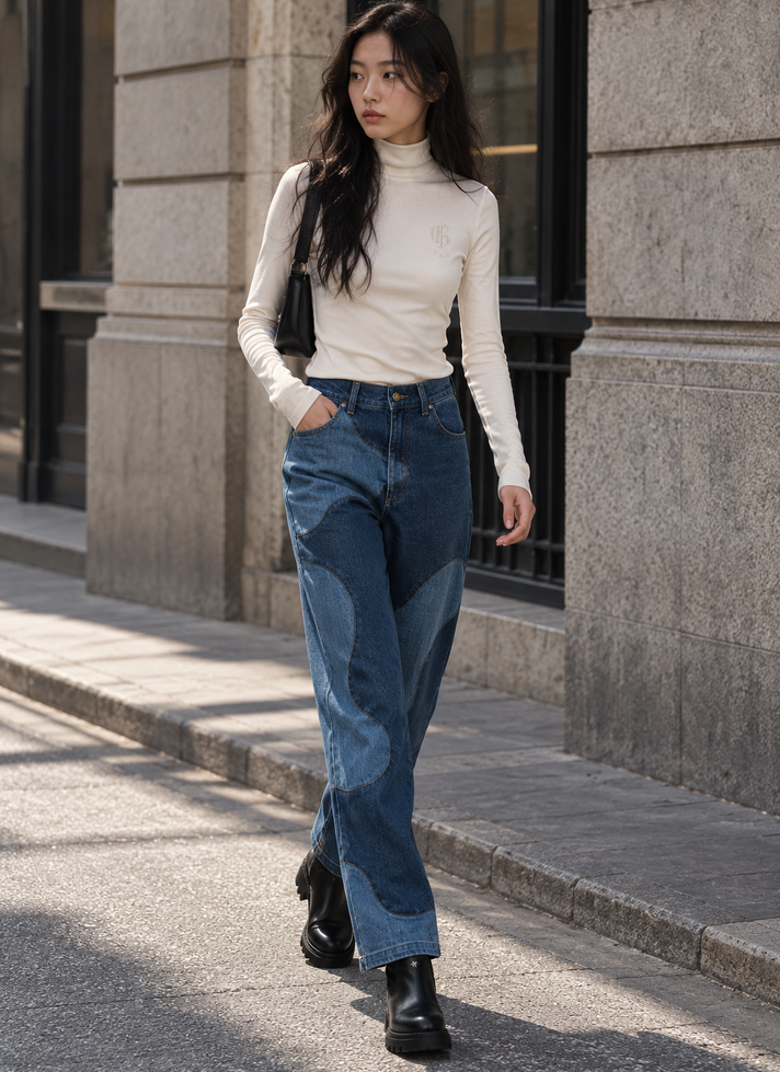 CLEAR STAINED DENIM PANTS