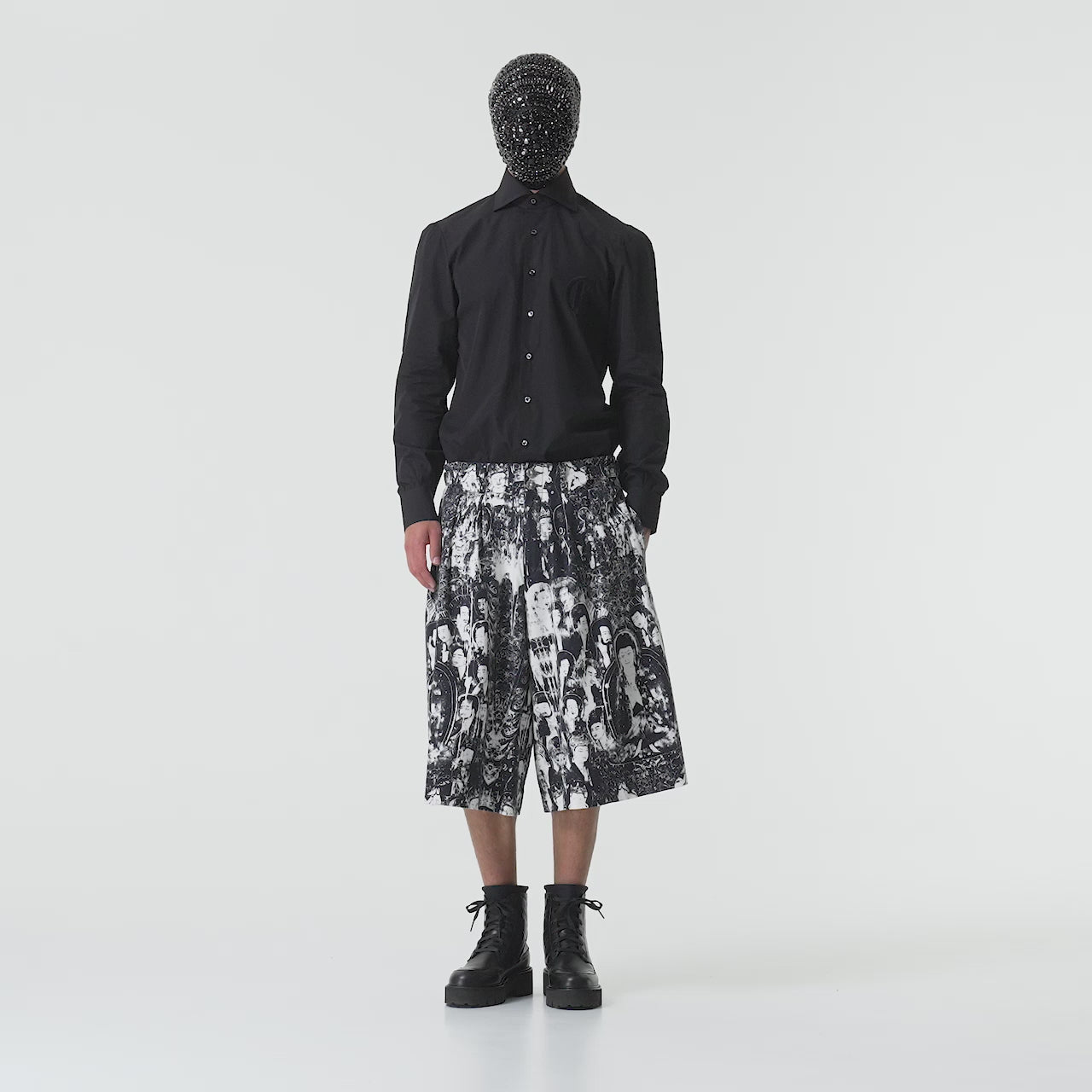 Buddha print pant skirt