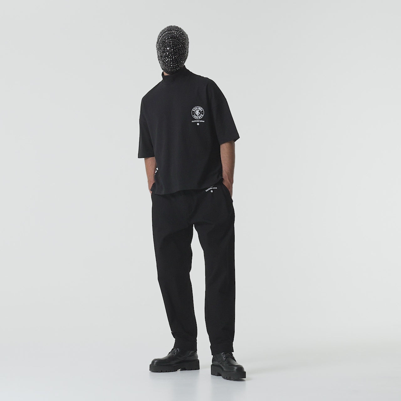 Black turtleneck t-shirt with logo