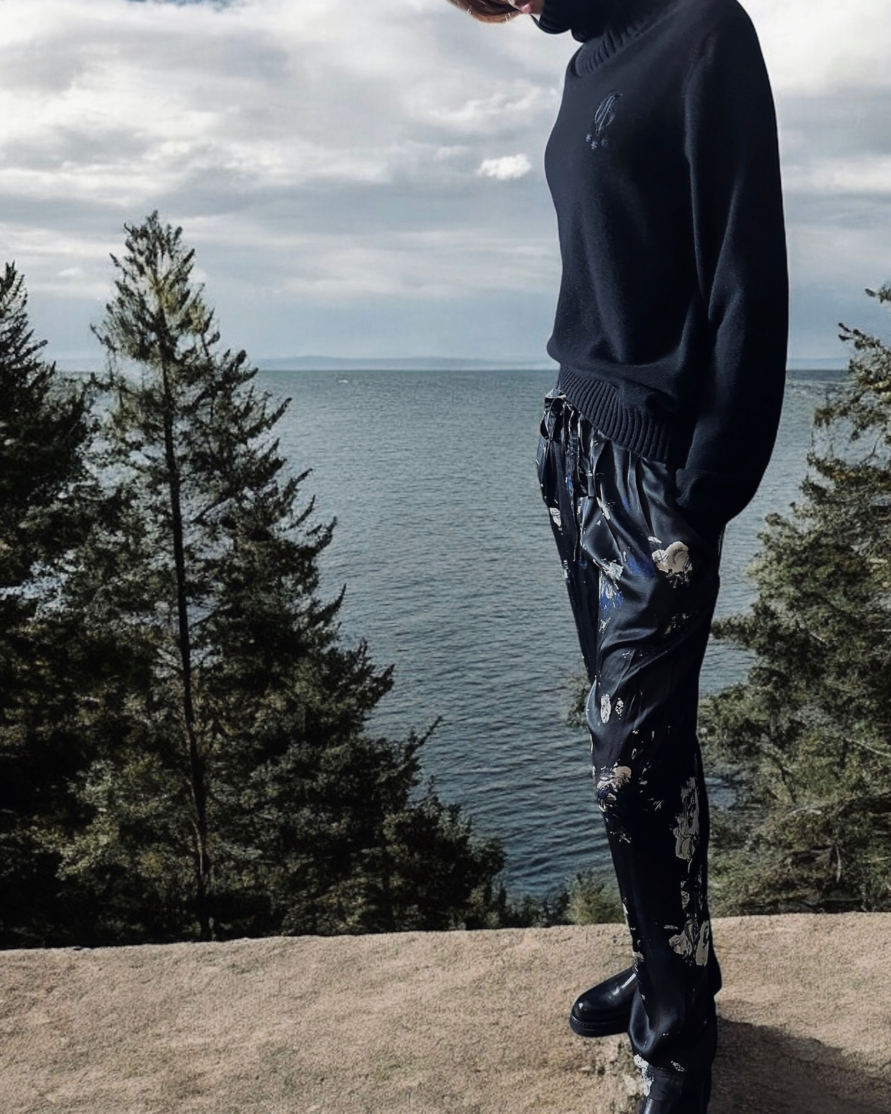 午夜花园男女通用丝绸裤