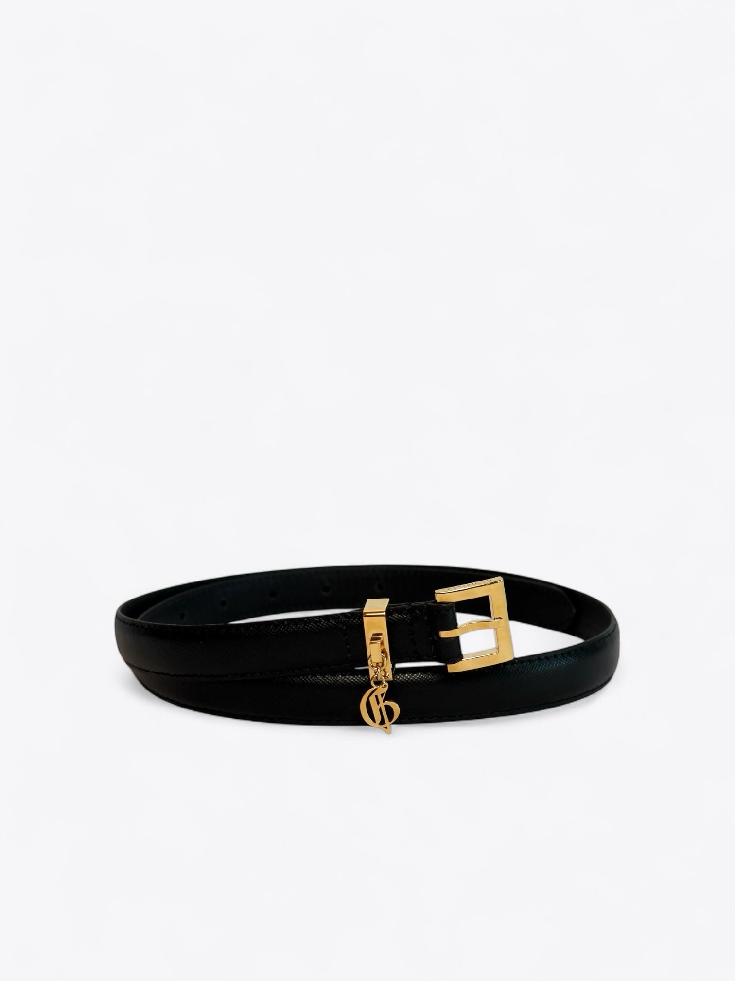Heroes Saffiano Belt with Golden Logo