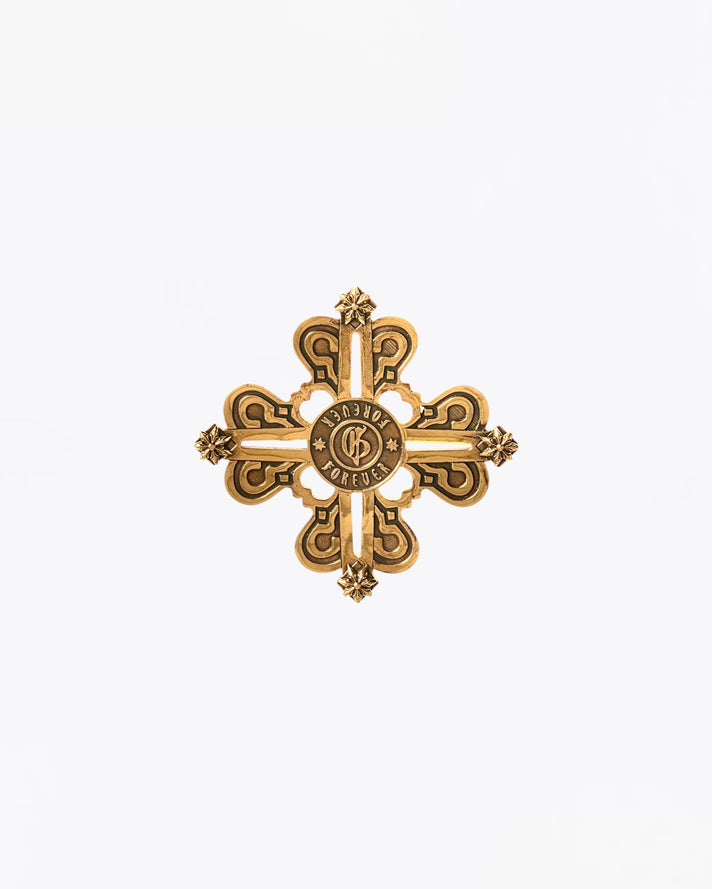 Signature Brooch in Antique Gold