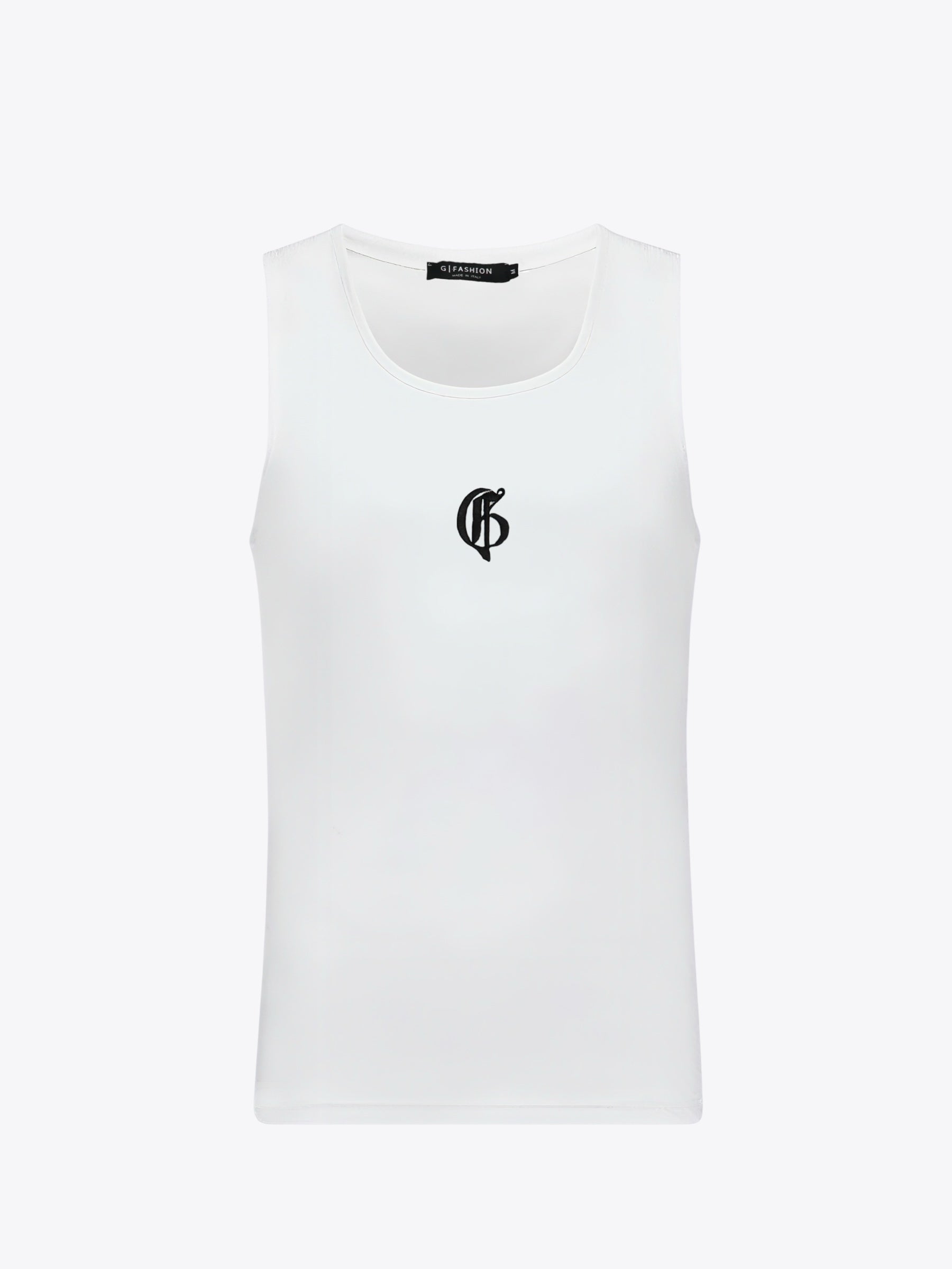 White Ribbed Tank-top with logo