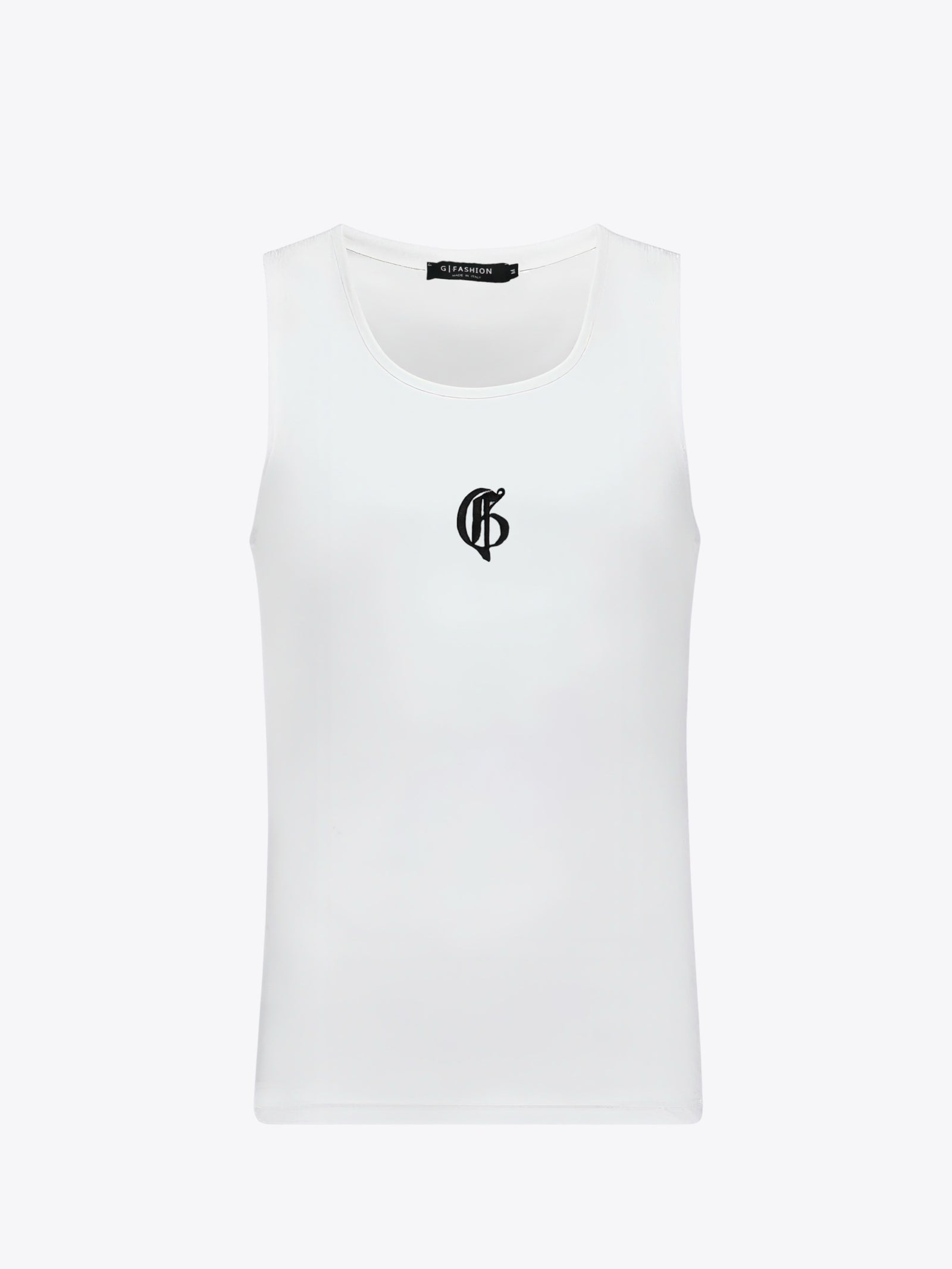 White Ribbed Tank-top with logo
