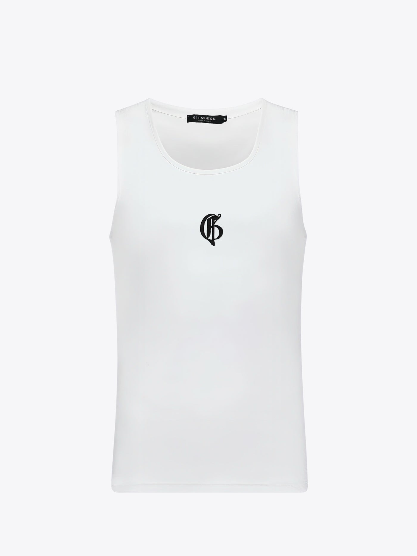 White Ribbed Tank-top with logo