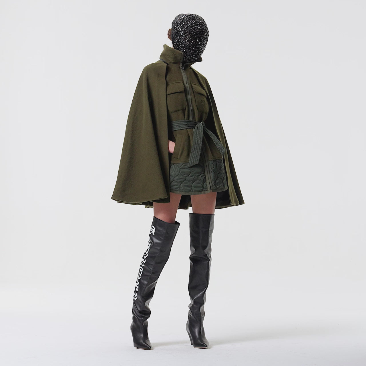 GREEN OVERSIZED COAT IN WOOL BLEND