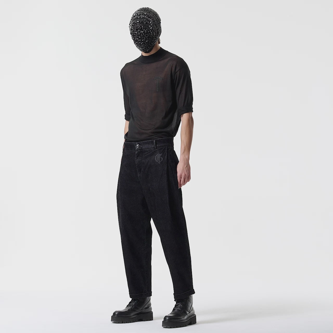 BLACK PANTS IN COTTON BLEND