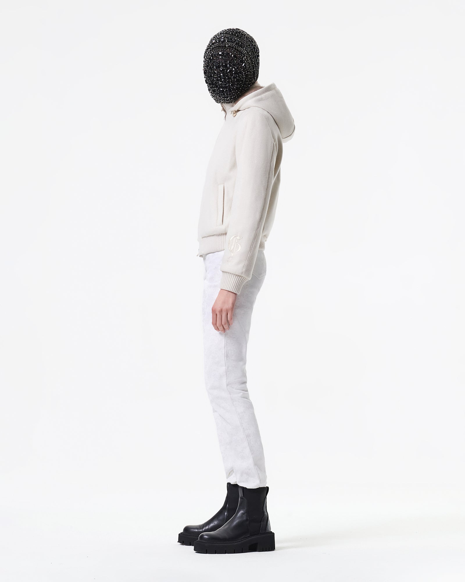 CASHMERE AND FUR HOODED JACKET