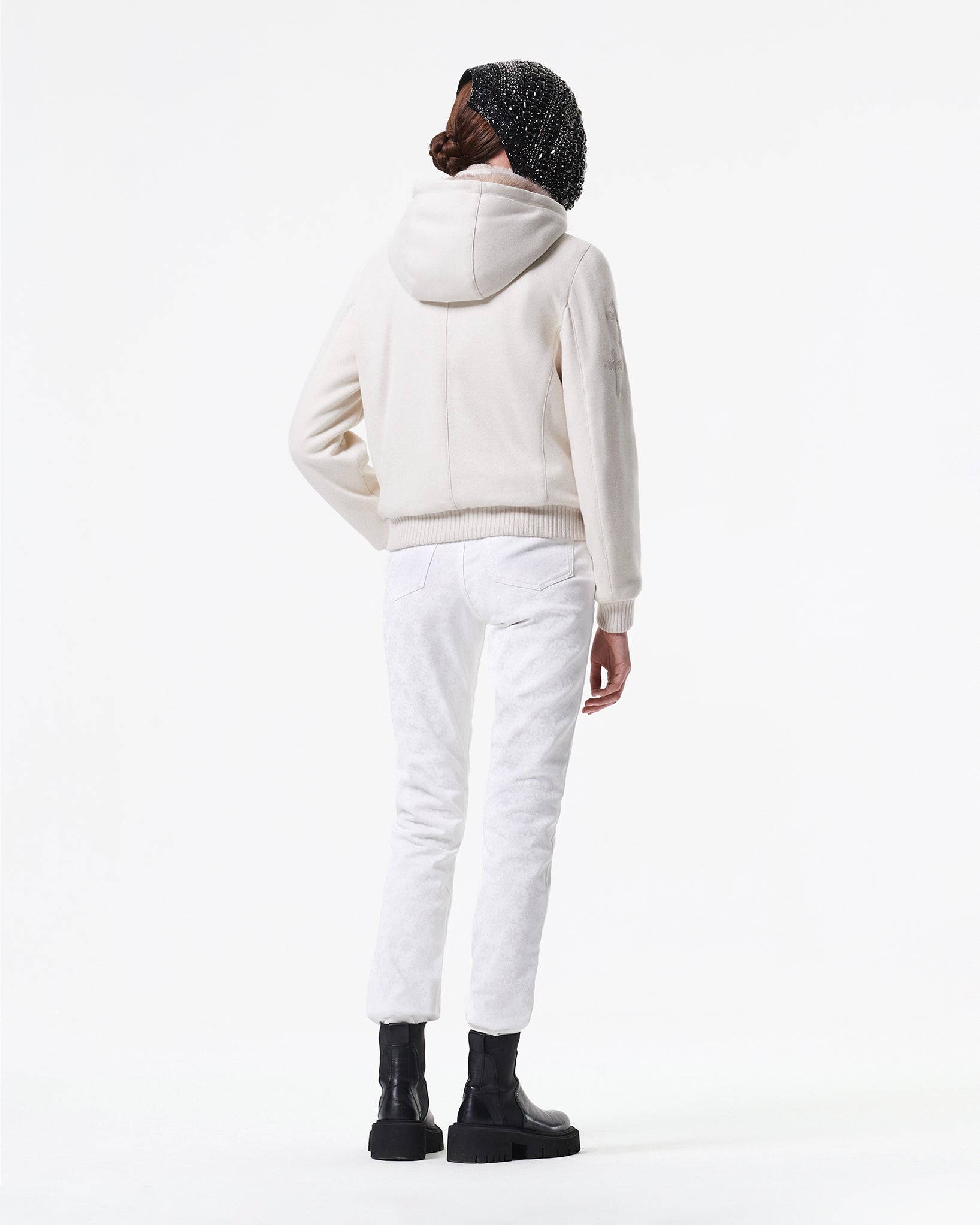 CASHMERE AND FUR HOODED JACKET