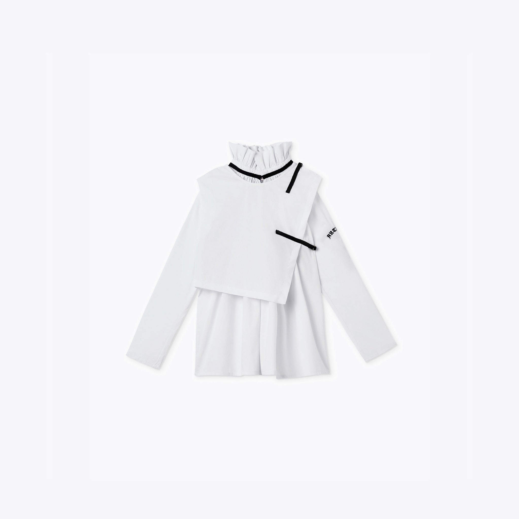 HIGH COLLAR COTTON BLOUSE