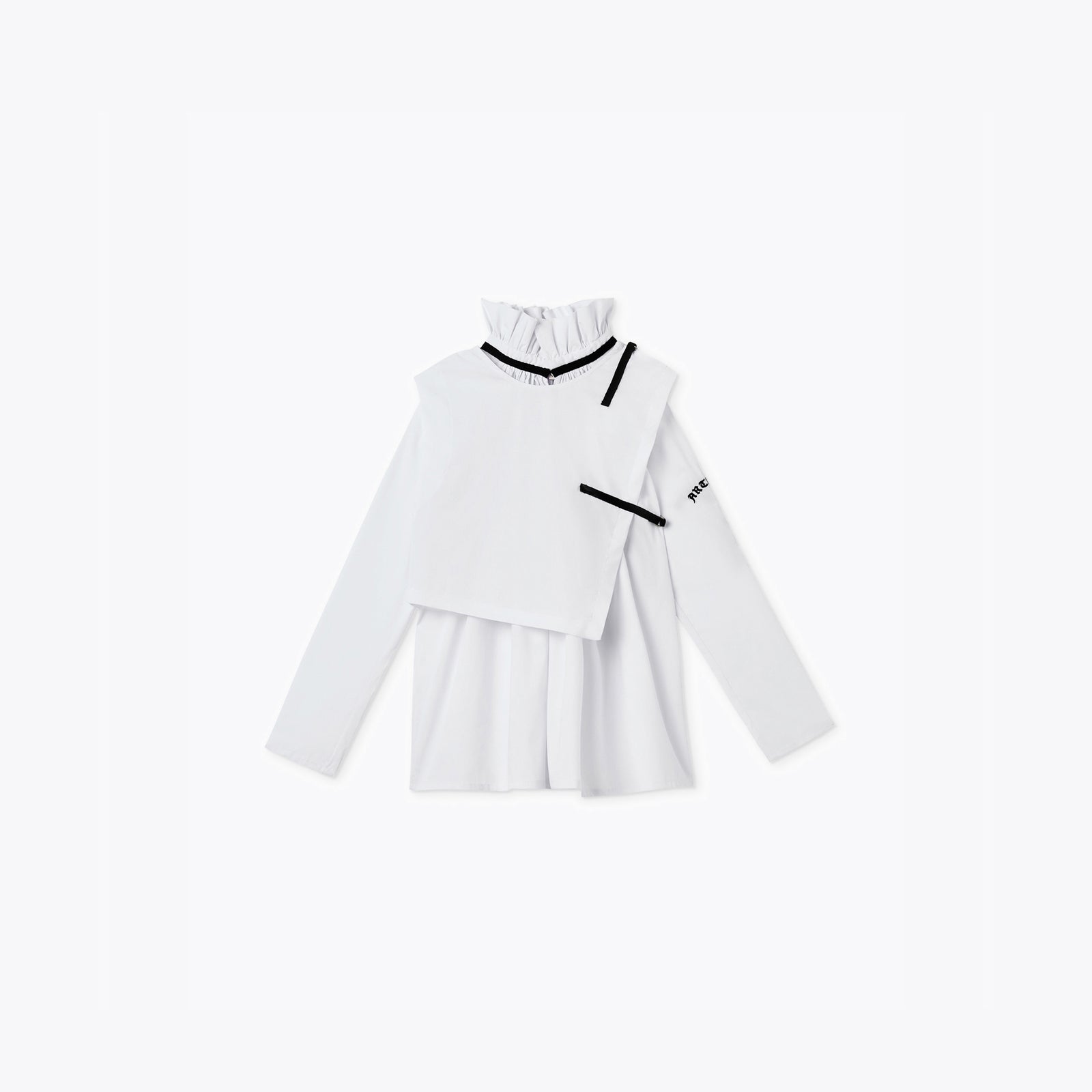 HIGH COLLAR COTTON BLOUSE