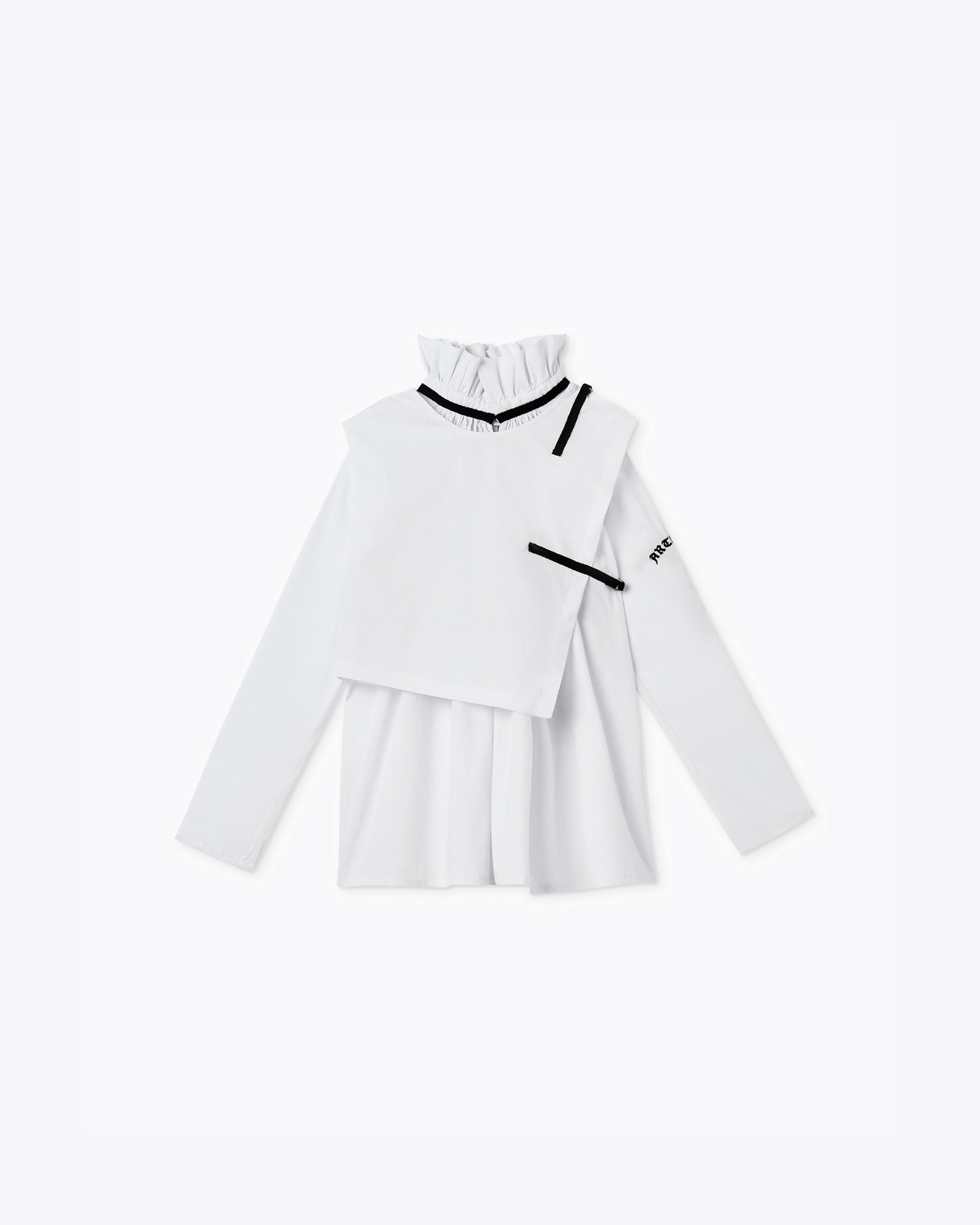 HIGH COLLAR COTTON BLOUSE