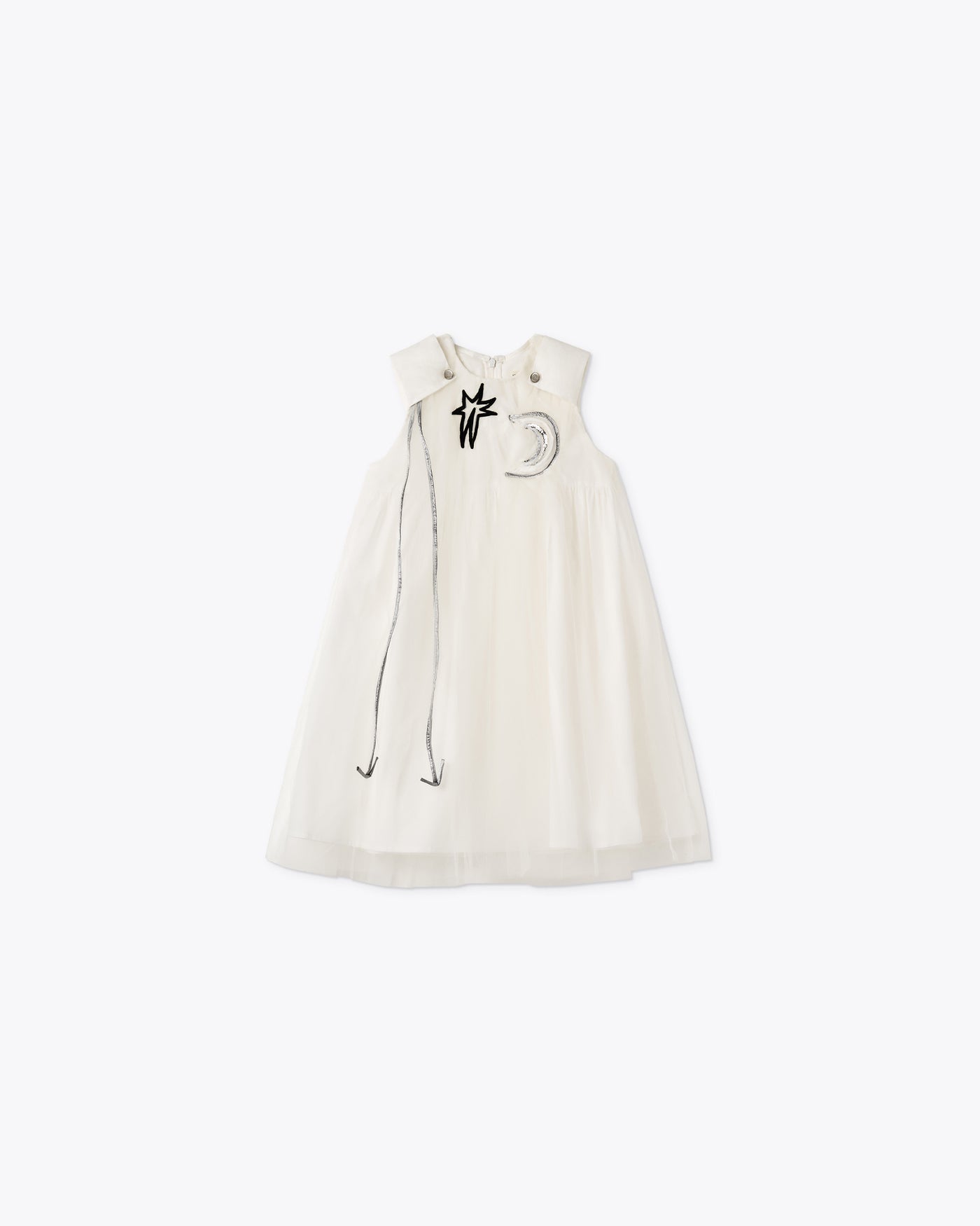 SLEEVELESS COTTON AND TULLE DRESS