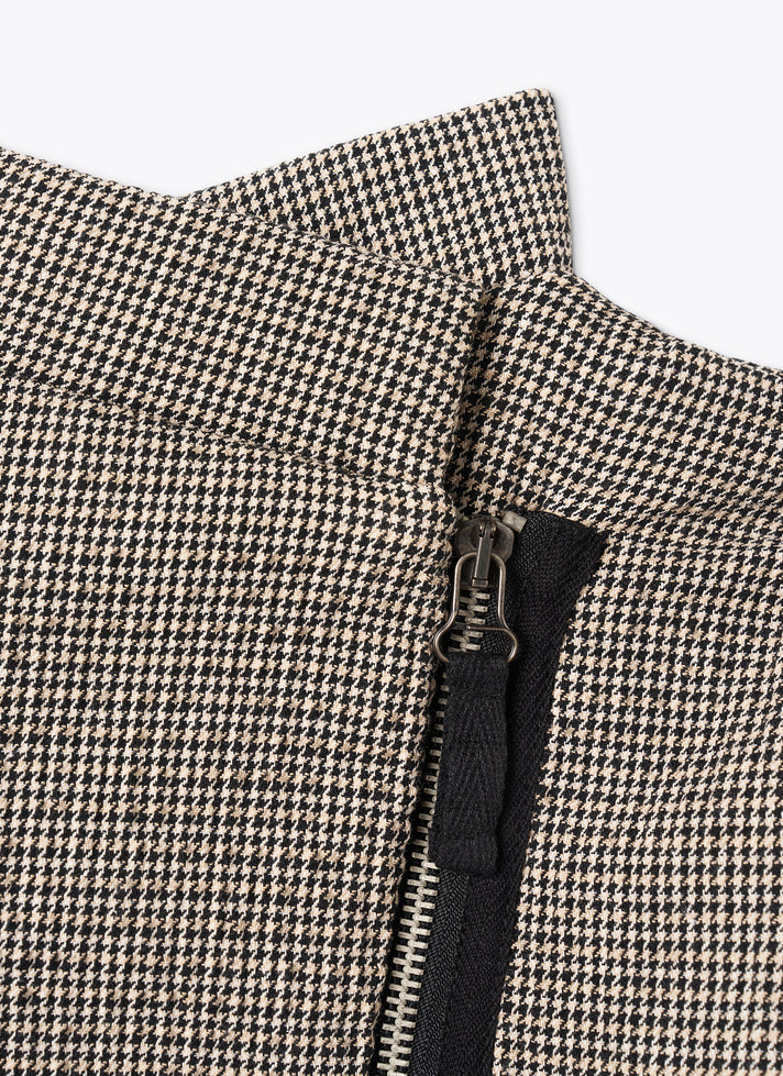 粗花呢制机车风格夹克