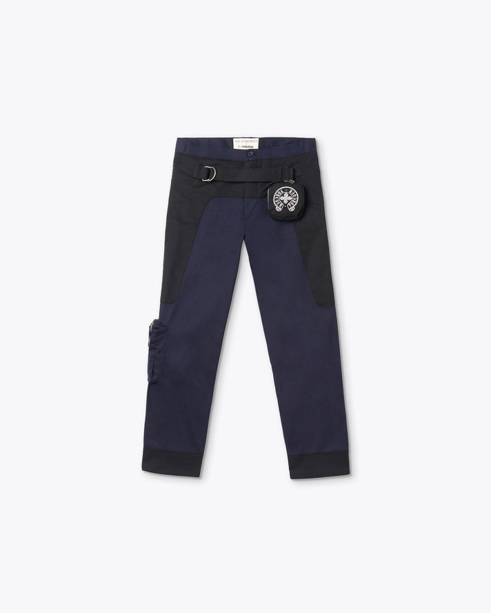 BLUE PANTS WITH BELT AND POCKETS
