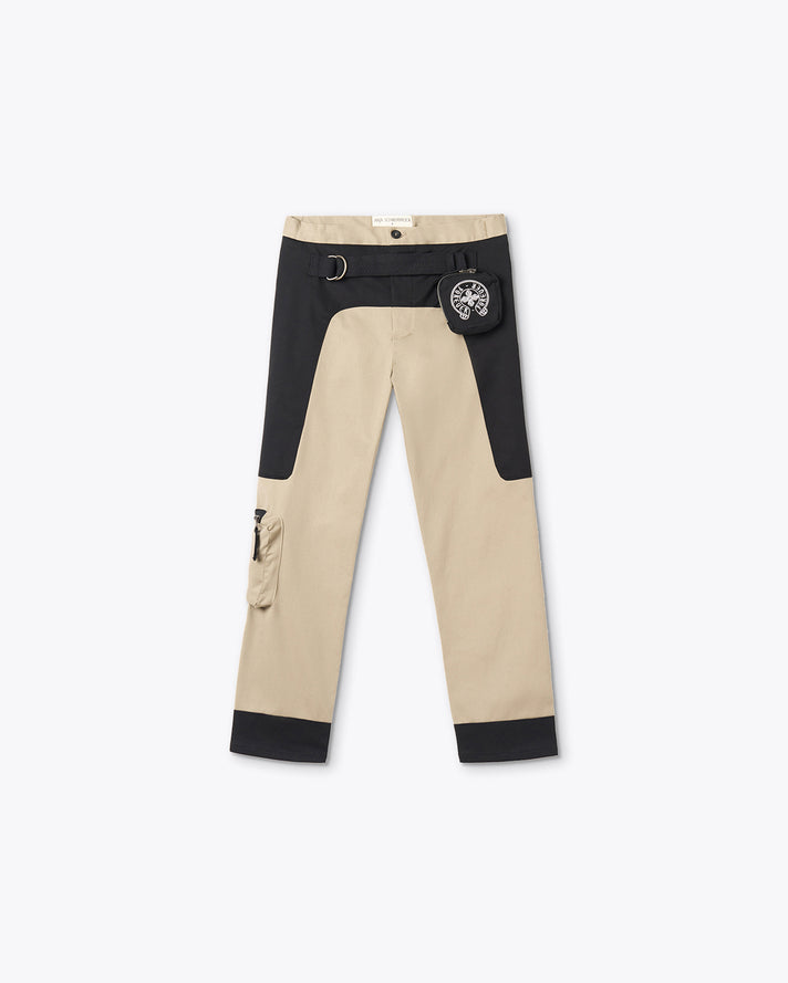 BROWN PANTS WITH BUCKLE BELT