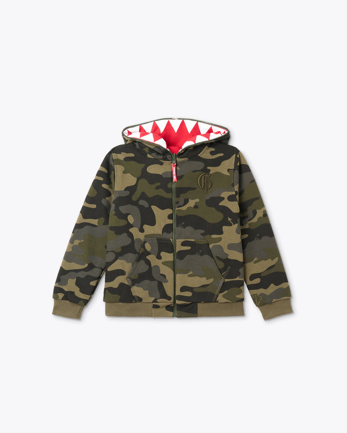 军绿色带口袋连帽衫