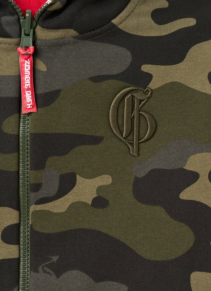 军绿色带口袋连帽衫