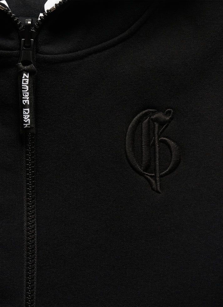 COTTON HOODIE WITH ZOMBI PRINT