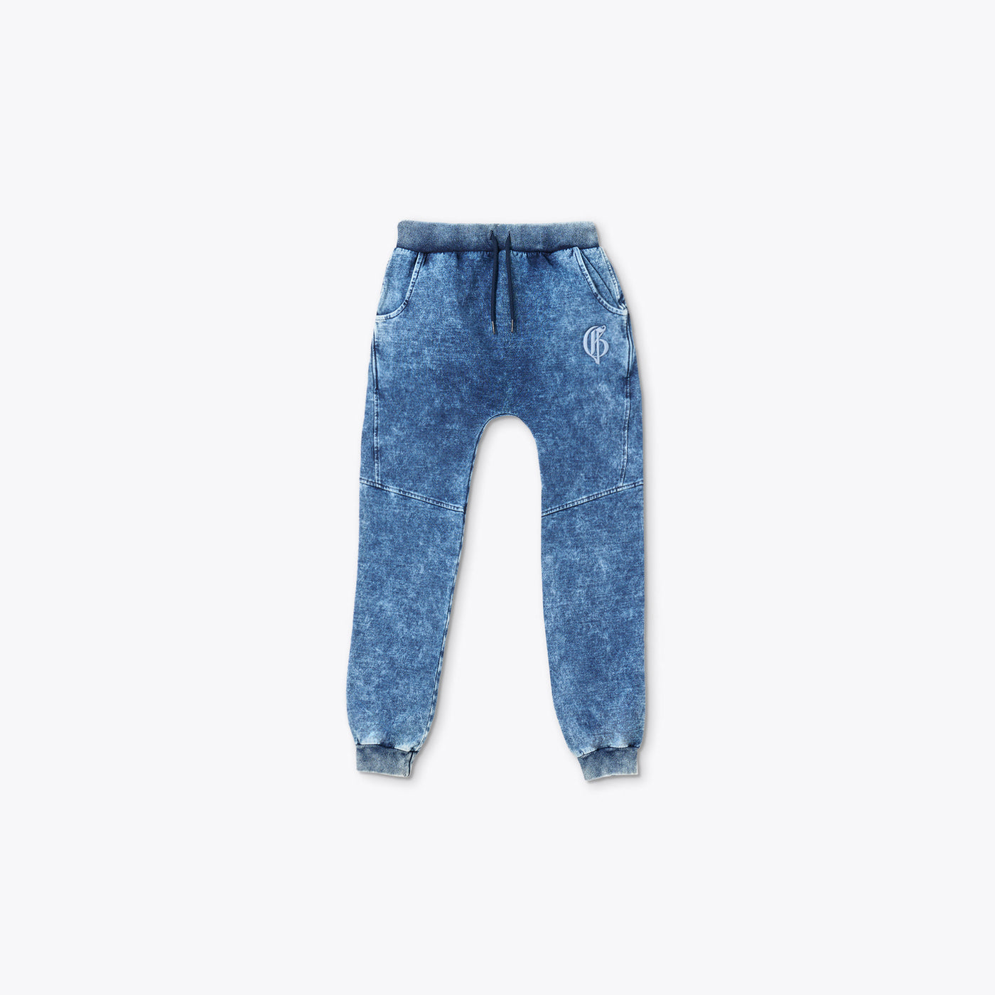 BLUE DENIM JOGGERS WITH BACK POCKET